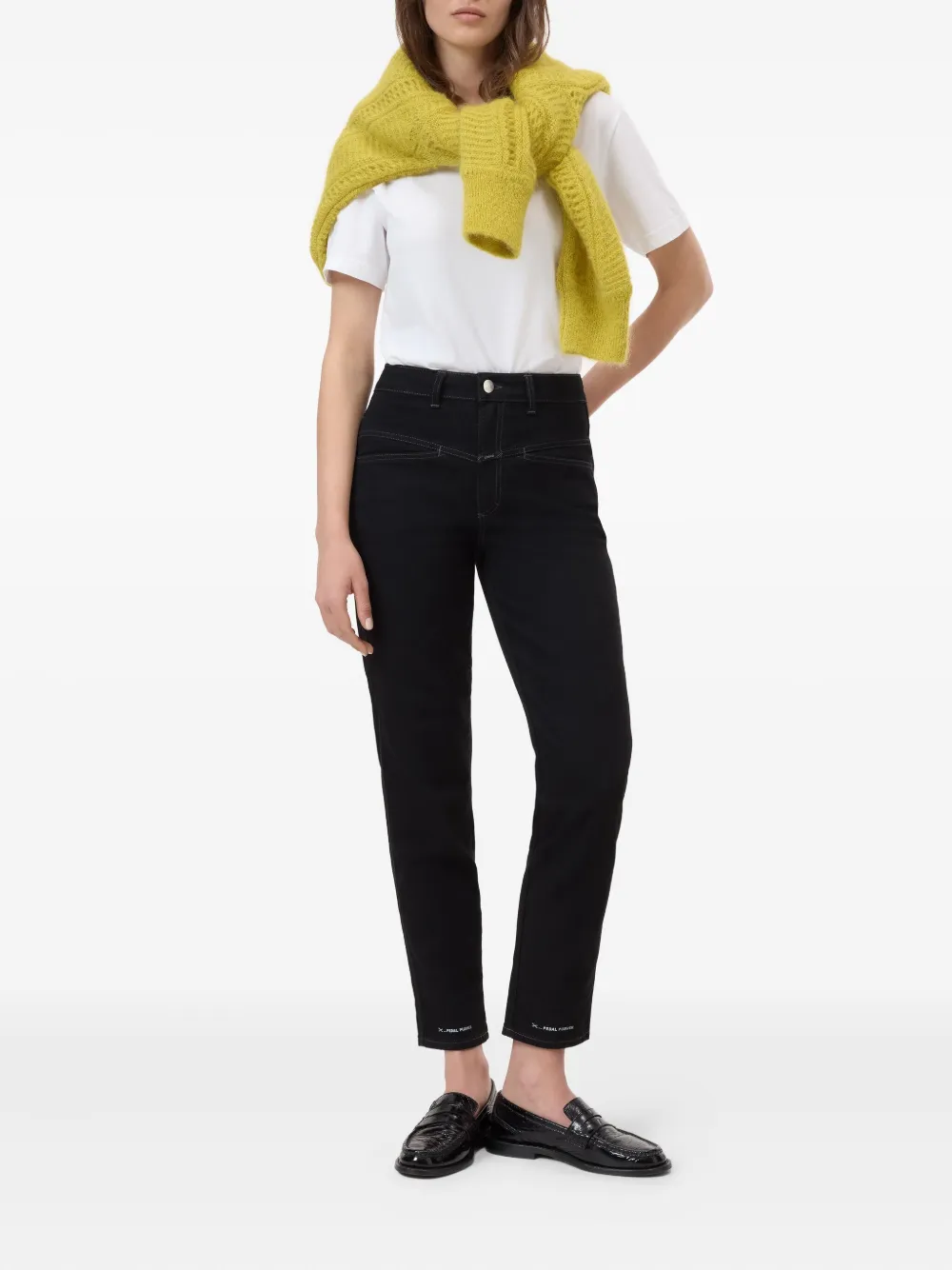 Closed Jeans met contrasterende stiksels Zwart