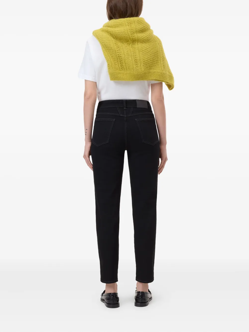 Closed Jeans met contrasterende stiksels Zwart