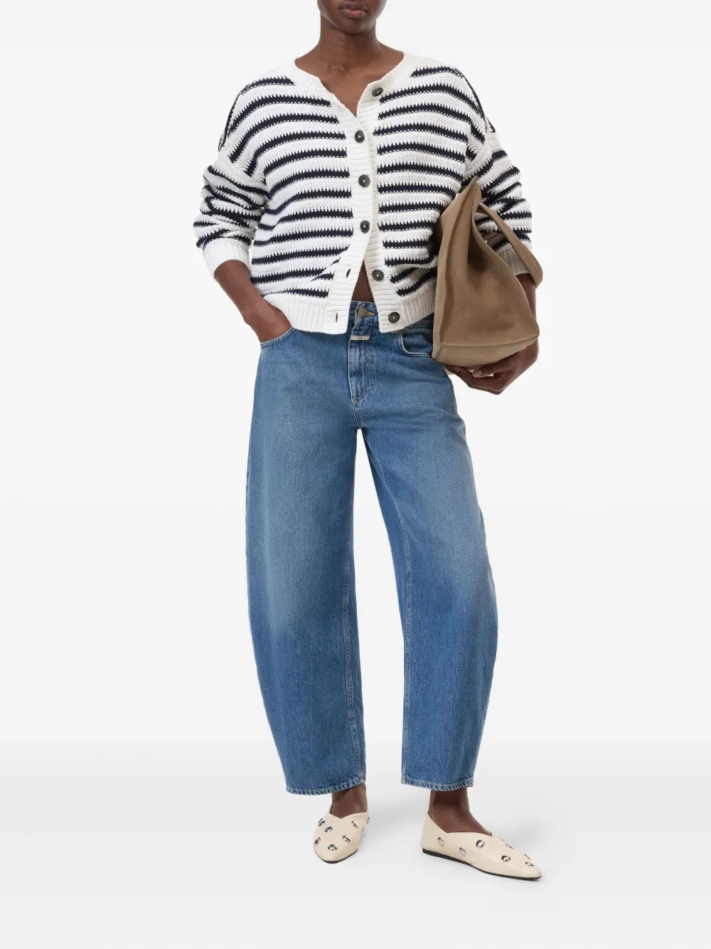 Closed Gestreept vest Wit