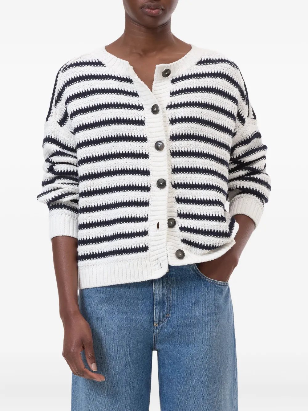 Closed Gestreept vest Wit