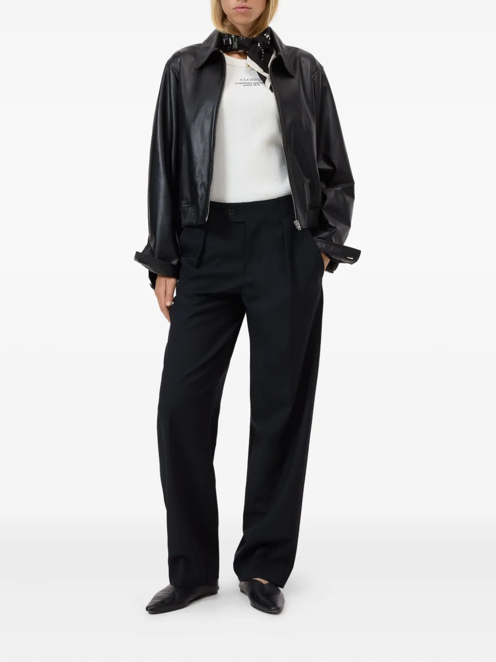 Closed Mawson pleated-pocket trousers Zwart