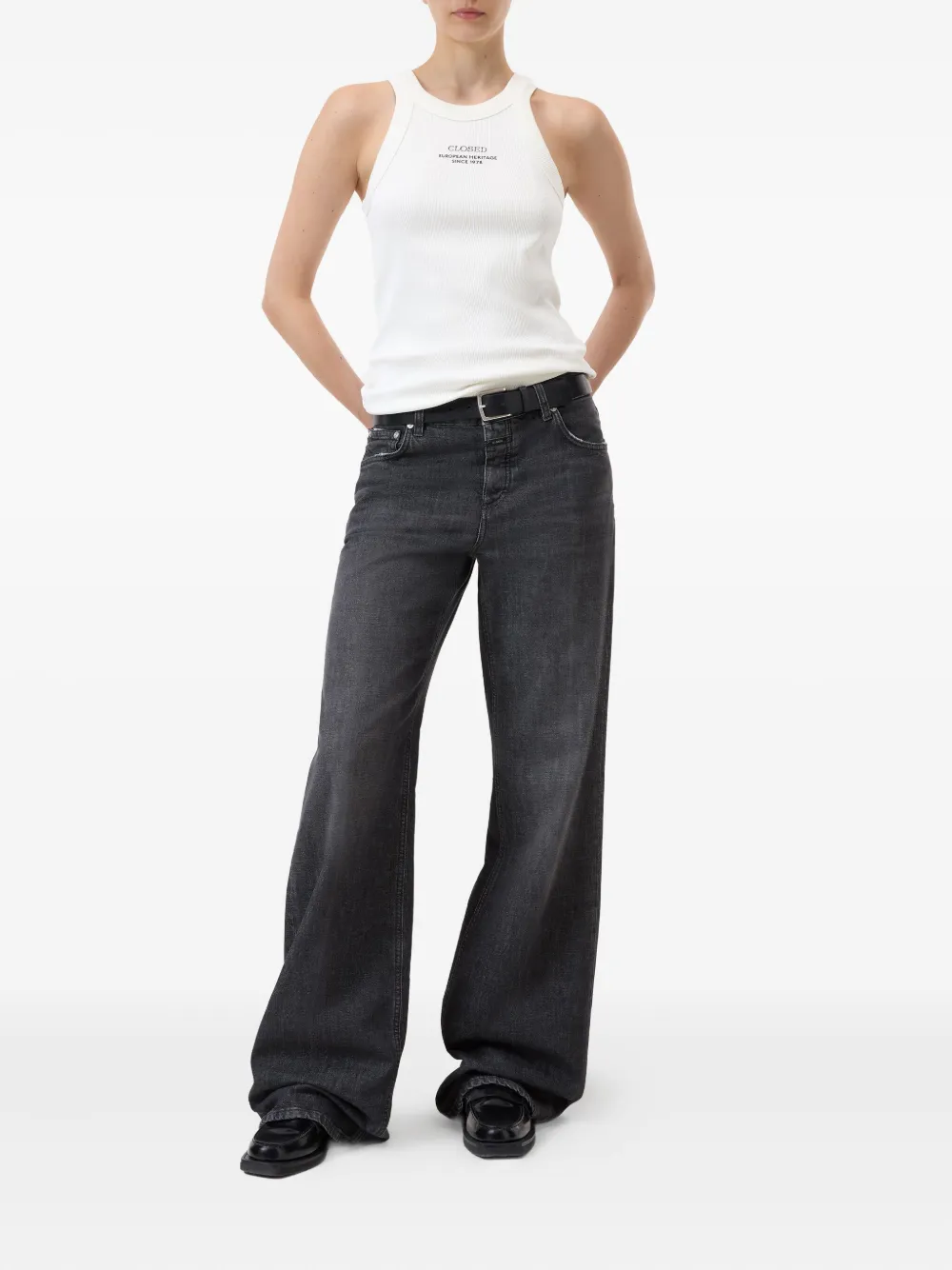 Closed Tanktop met logoprint Wit