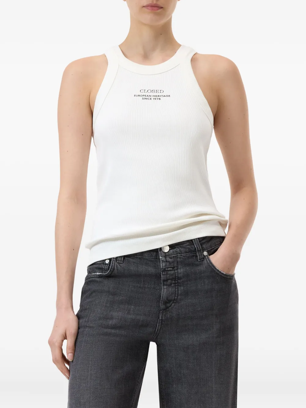 Closed Tanktop met logoprint Wit