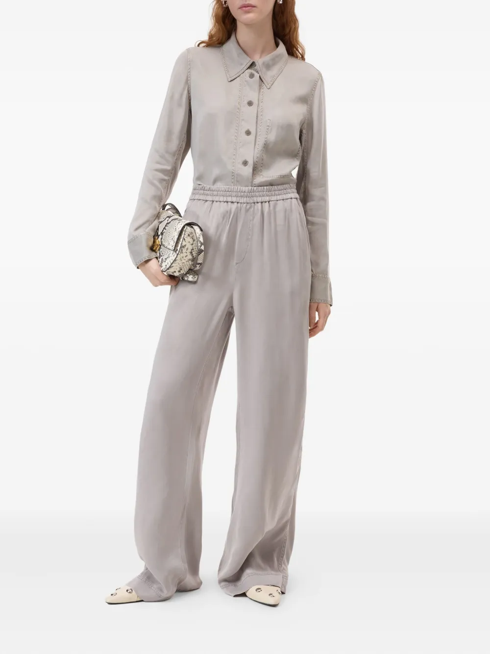 Closed Winona elasticated-waist trousers Grijs