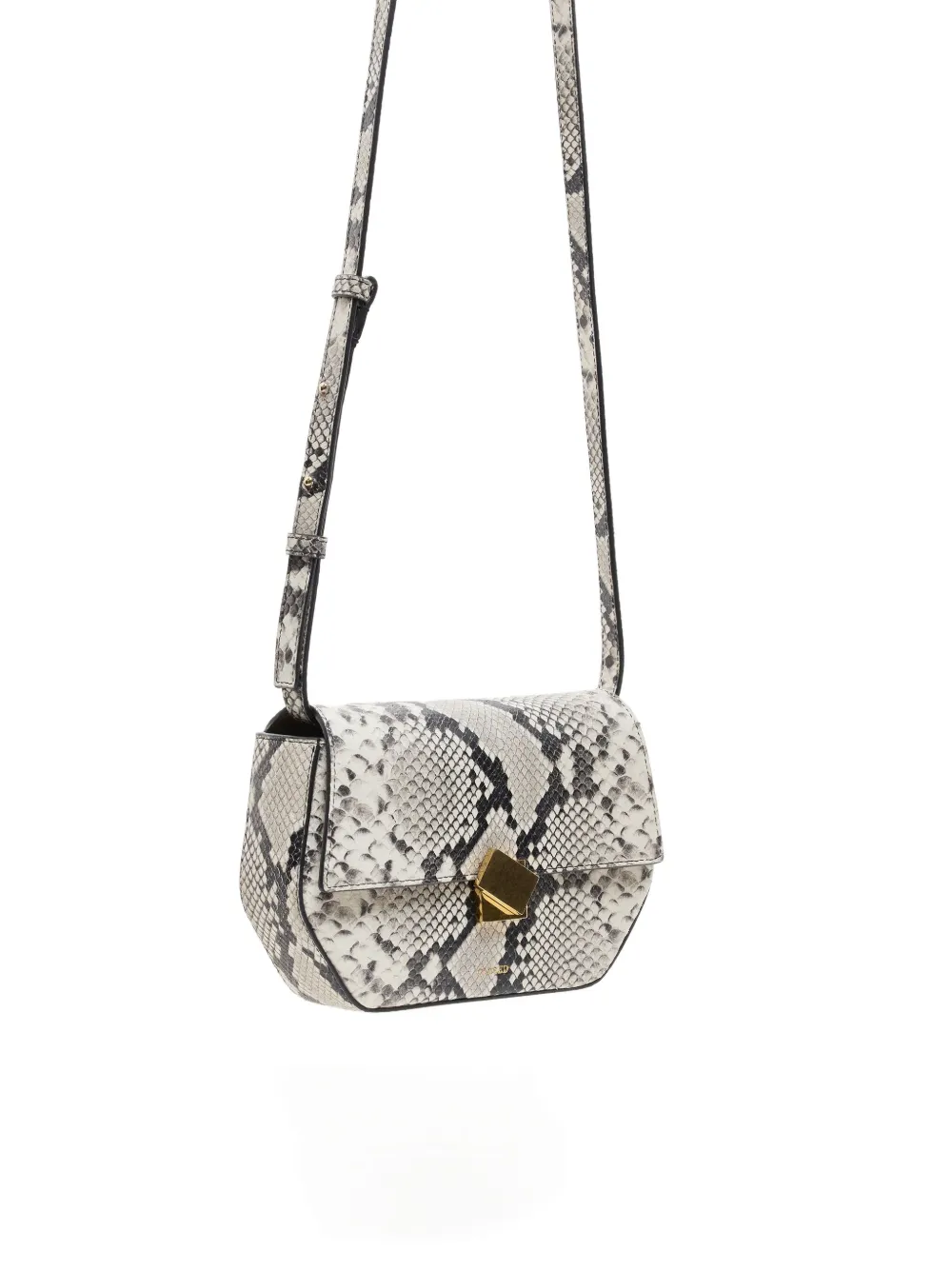 Closed Leather Shoulder Bag In White