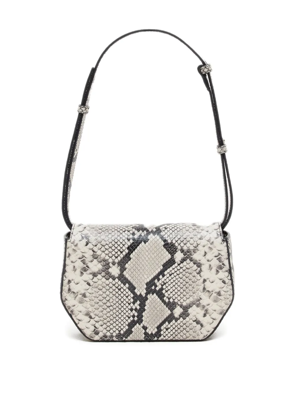 Closed Leather Shoulder Bag In White