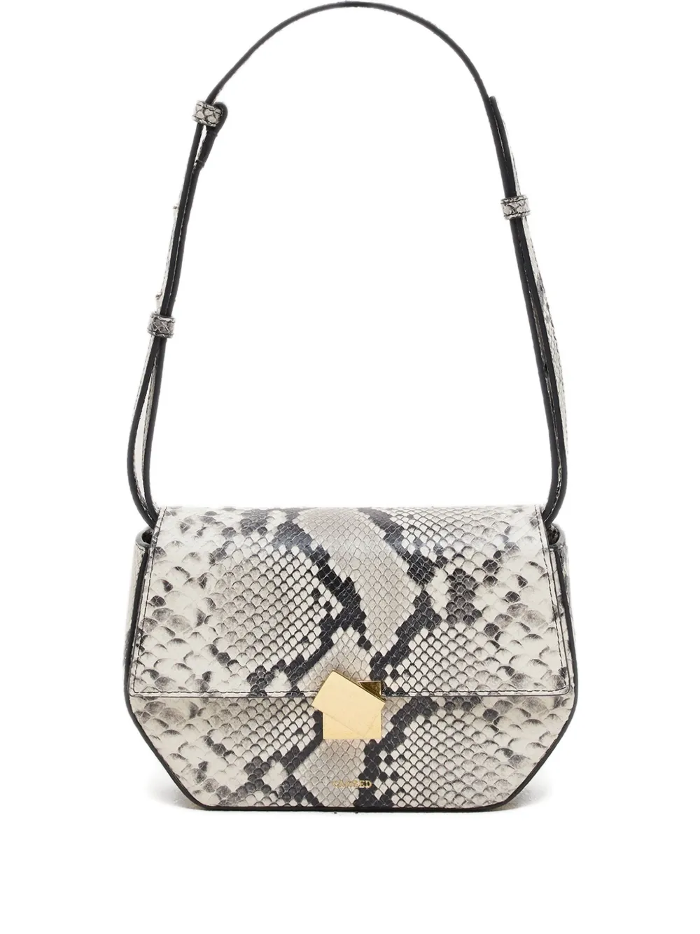 Closed Leather Shoulder Bag In White