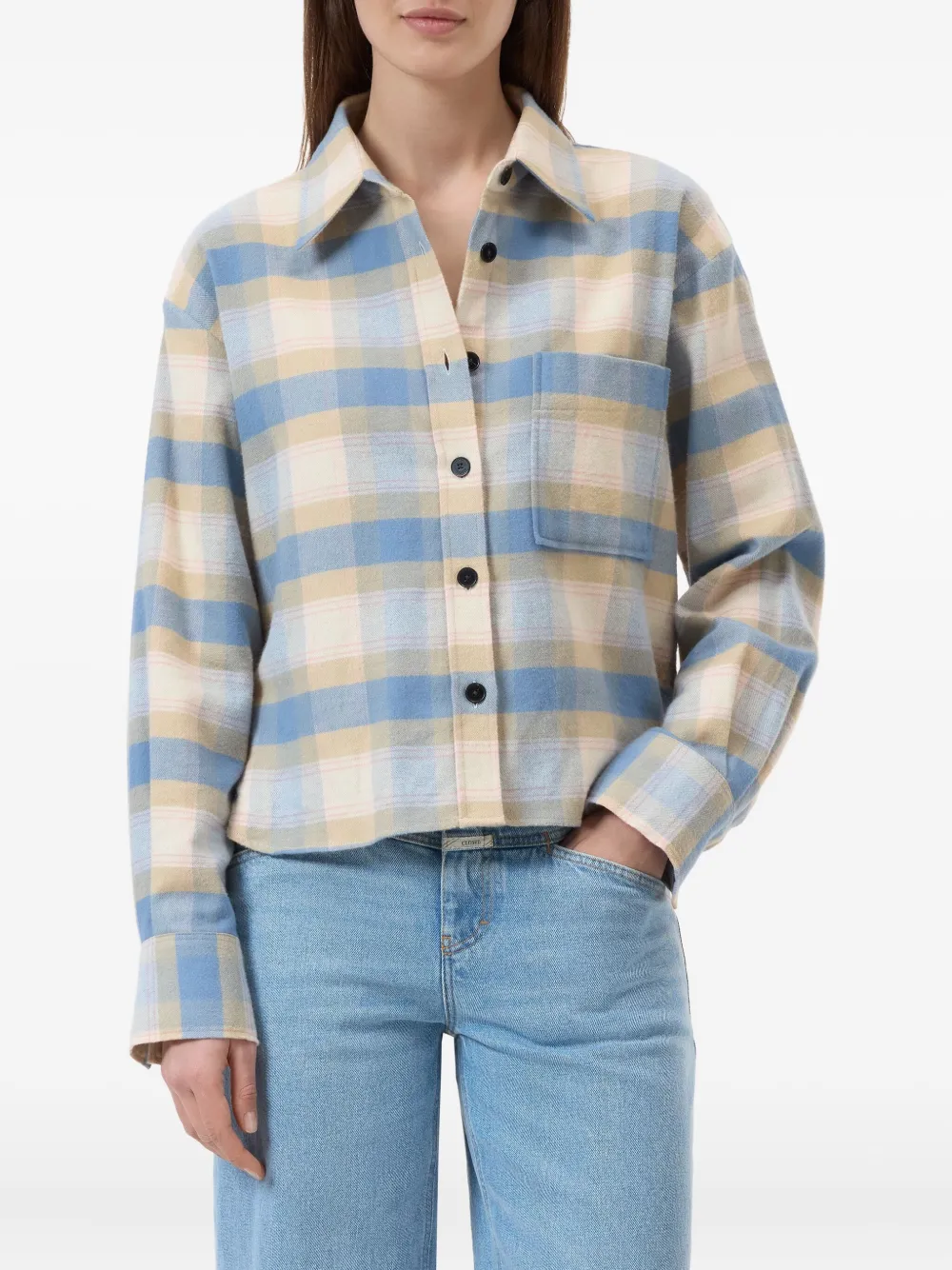 Closed Geruit blouse Blauw