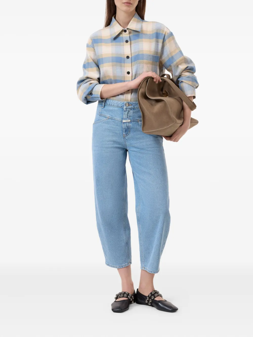 Closed Geruit blouse Blauw