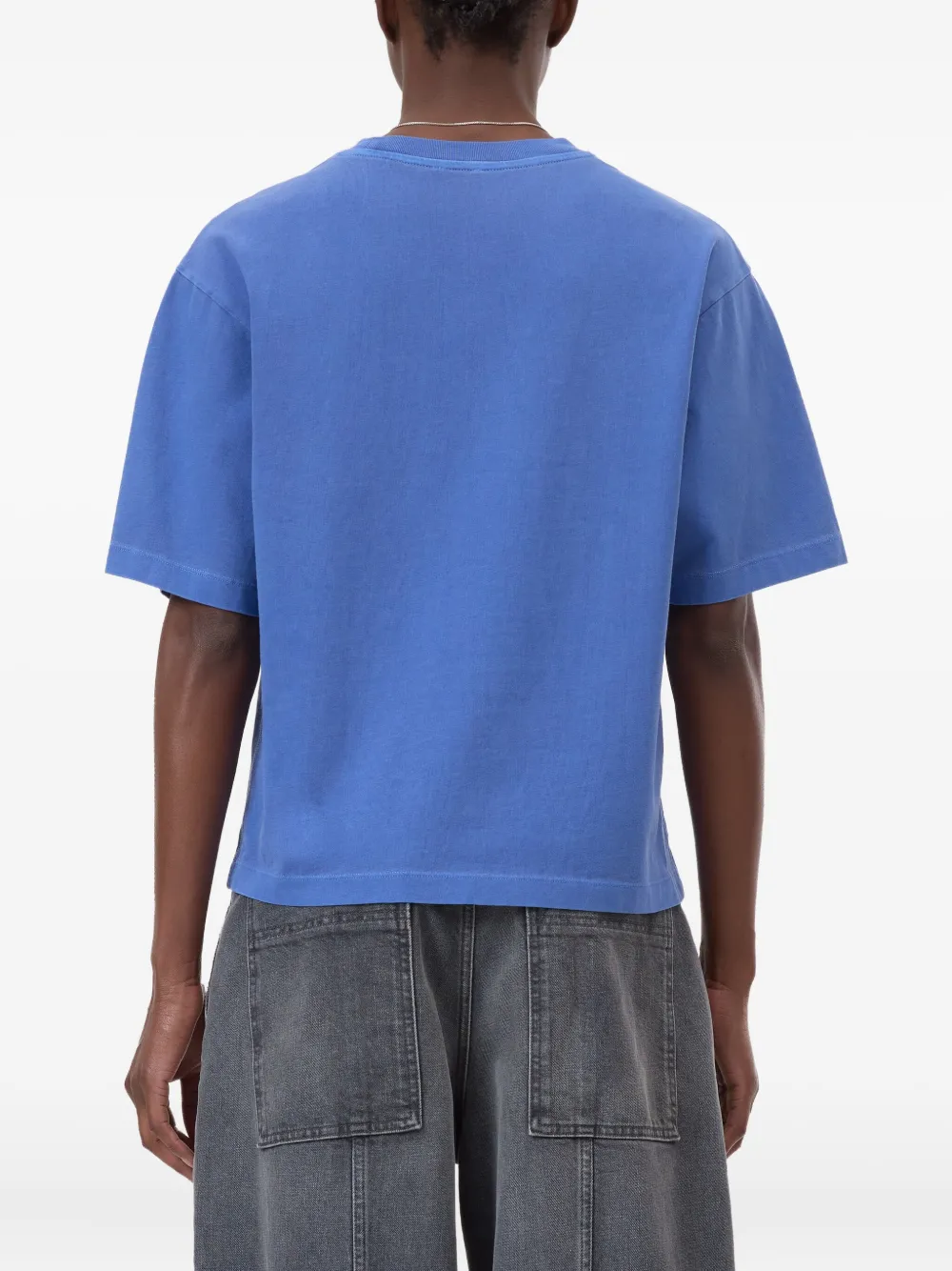 Closed T-shirt met ronde hals en logodetail Blauw