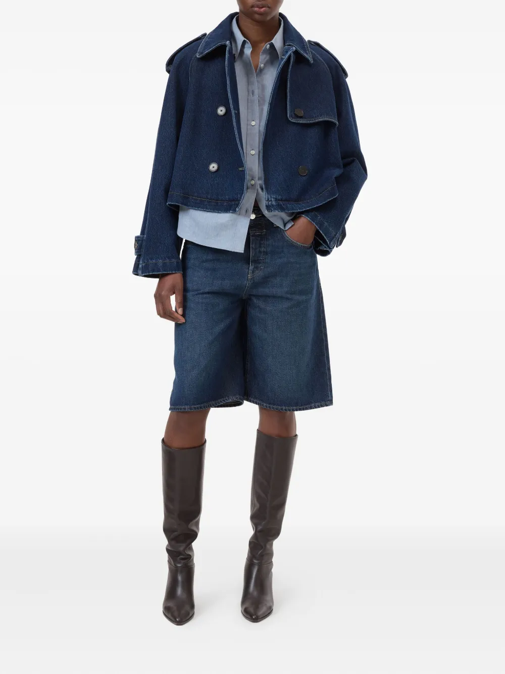 Closed Cropped jack Blauw