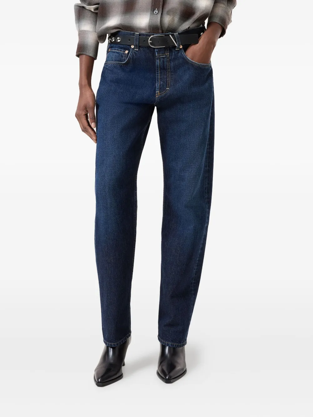 Closed High-rise Straight-leg Jeans In Blue