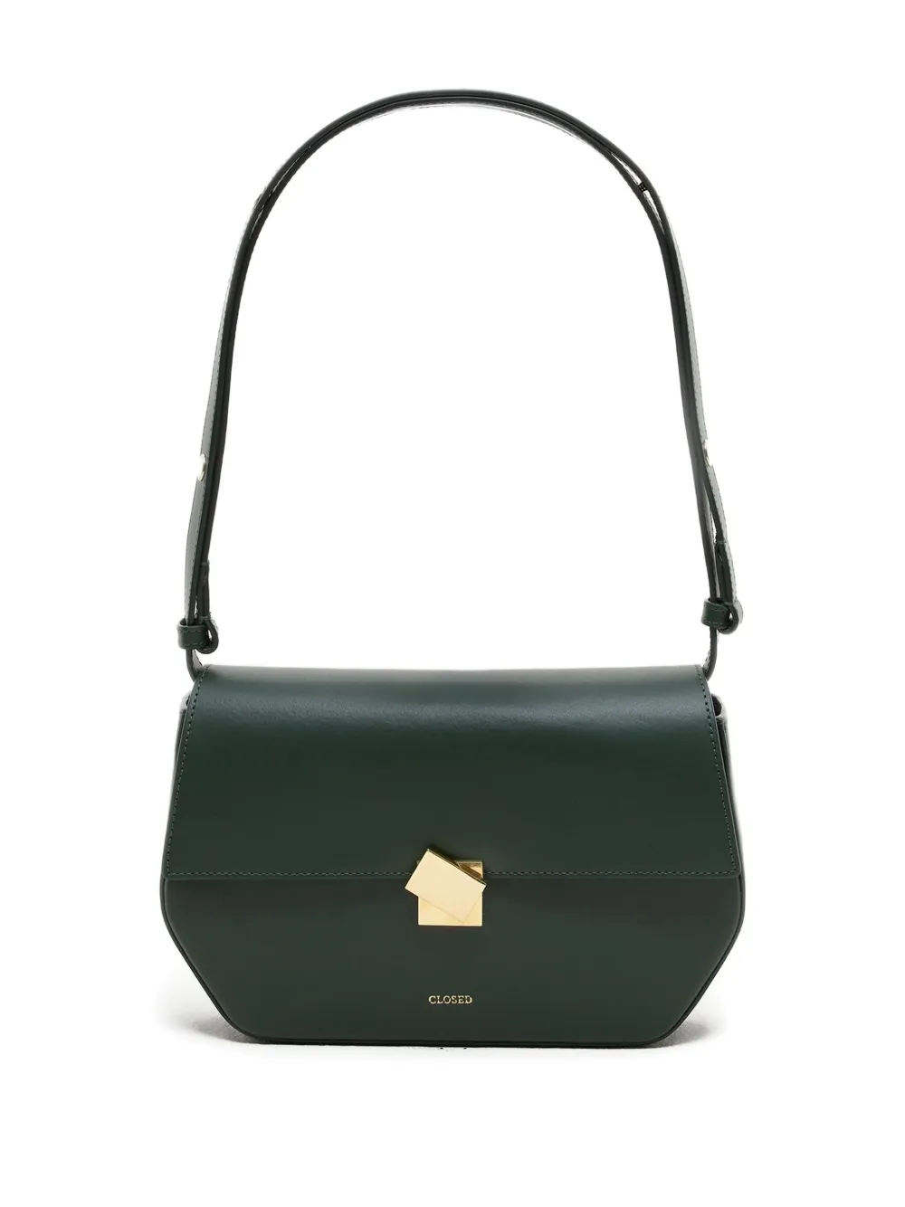 Closed leather shoulder bag | Green | Image 1
