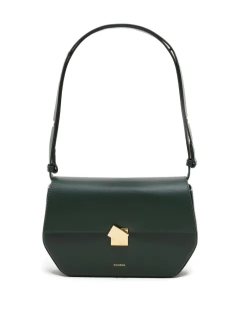 Closed leather shoulder bag