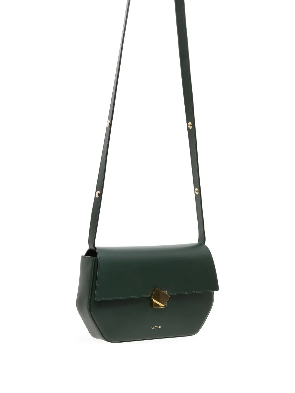 Closed Leather Shoulder Bag In Gray