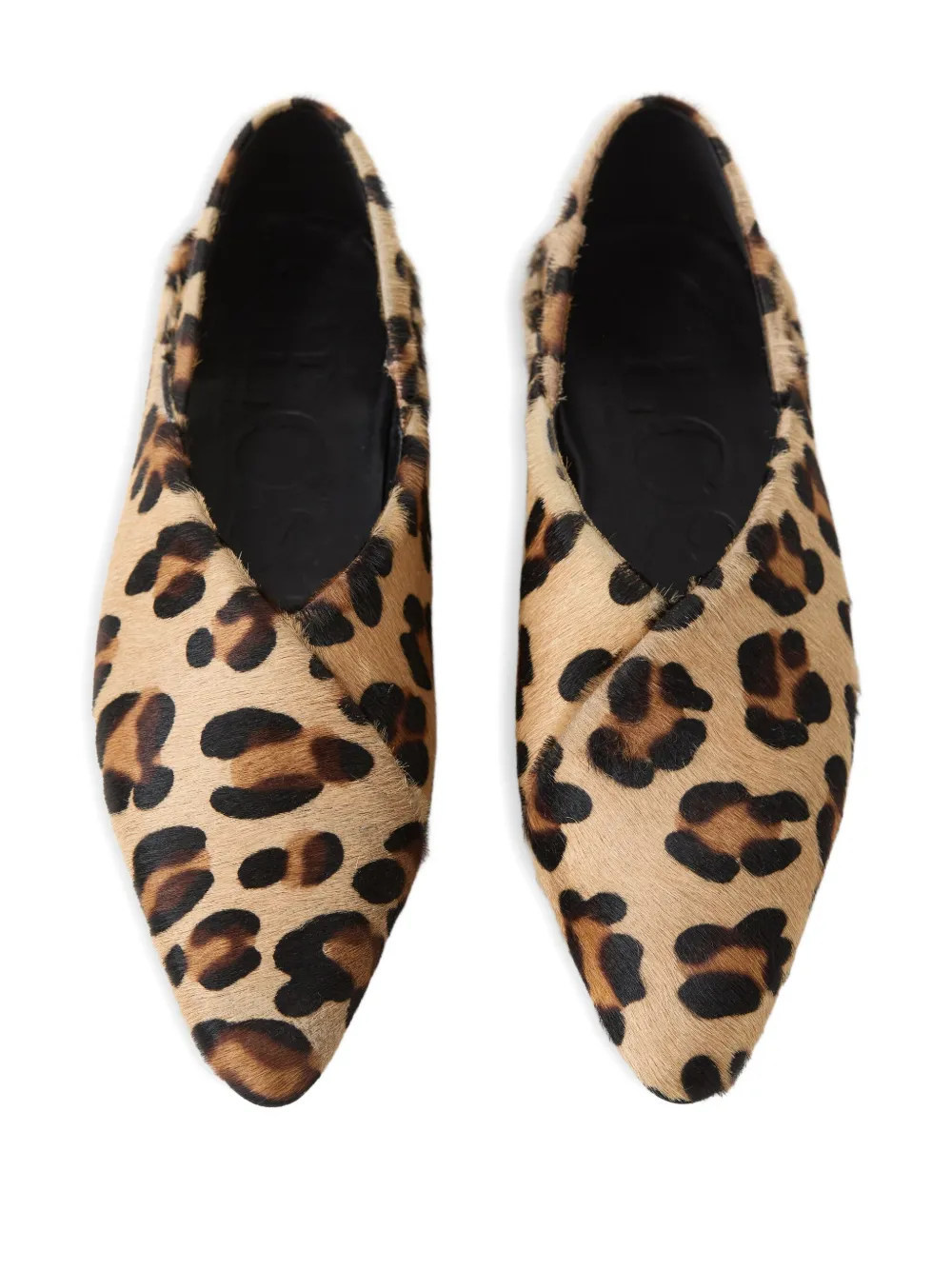 Closed leopard-print ballerinas Neutrals