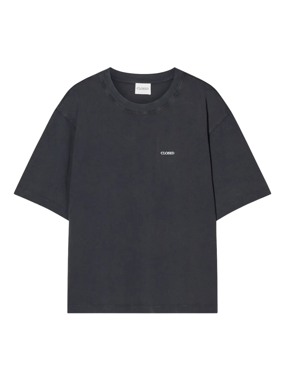 Closed T-shirt van biologisch katoen Grijs