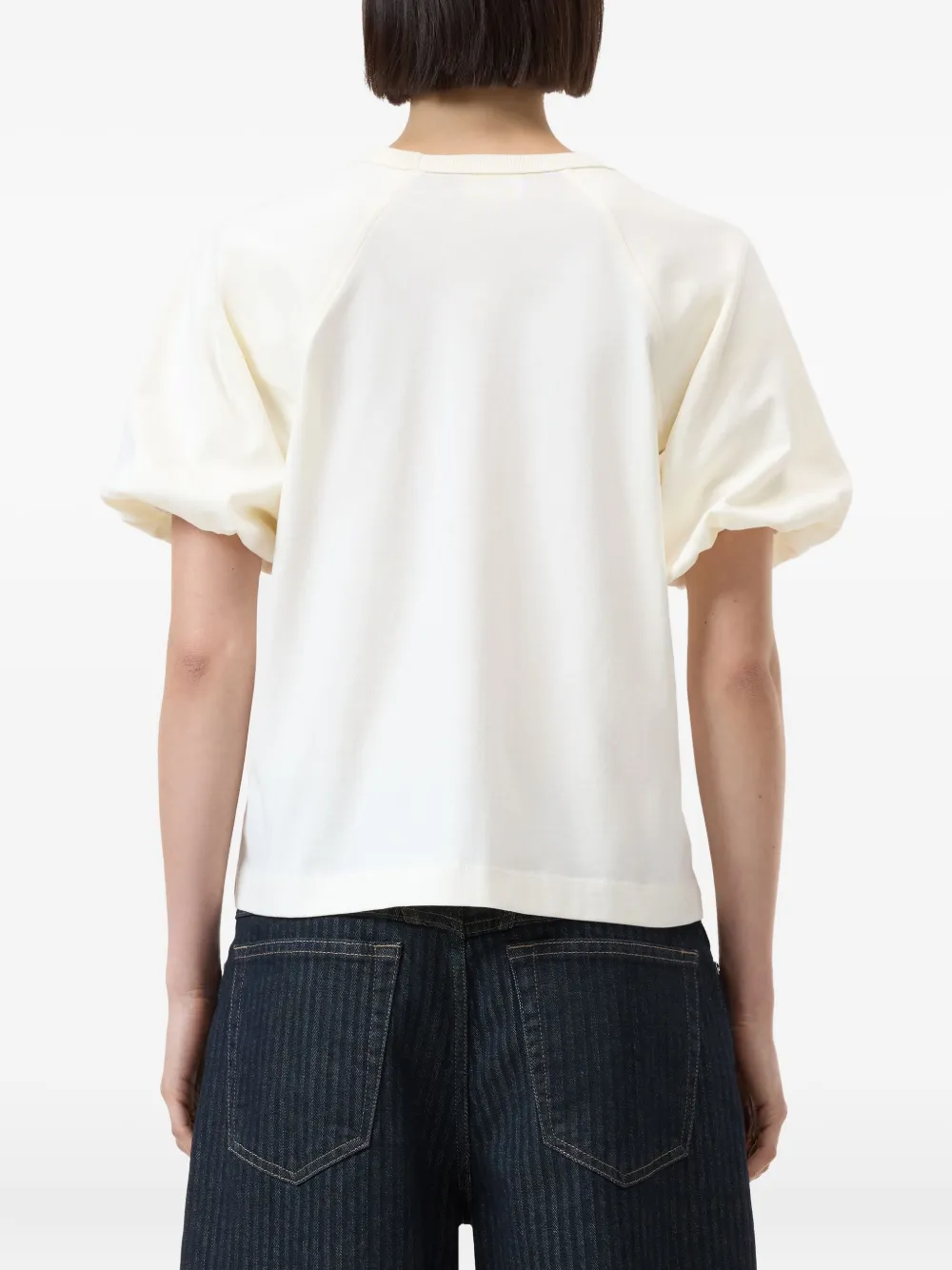 Closed T-shirt met pofmouwen Beige