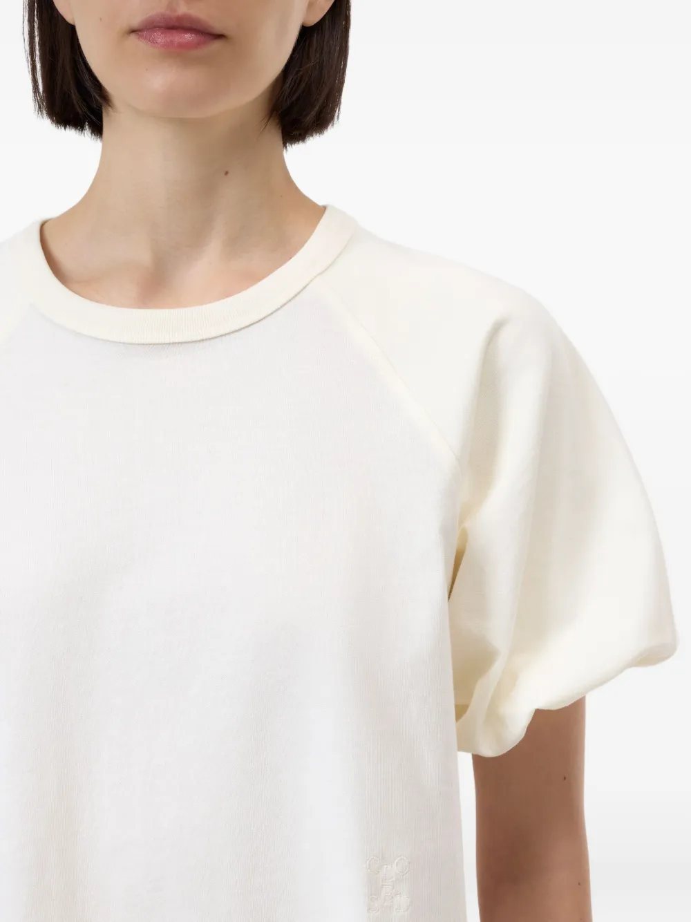 Closed T-shirt met pofmouwen Beige