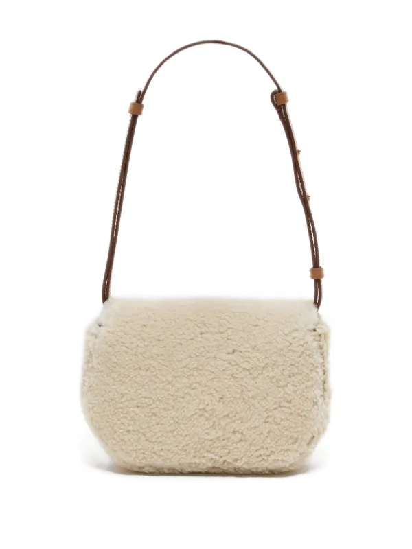 Closed Shearling Shoulder Bag Neutrals FARFETCH PL