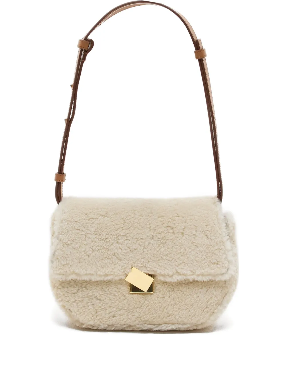 Closed shearling shoulder bag | Neutrals | Image 1