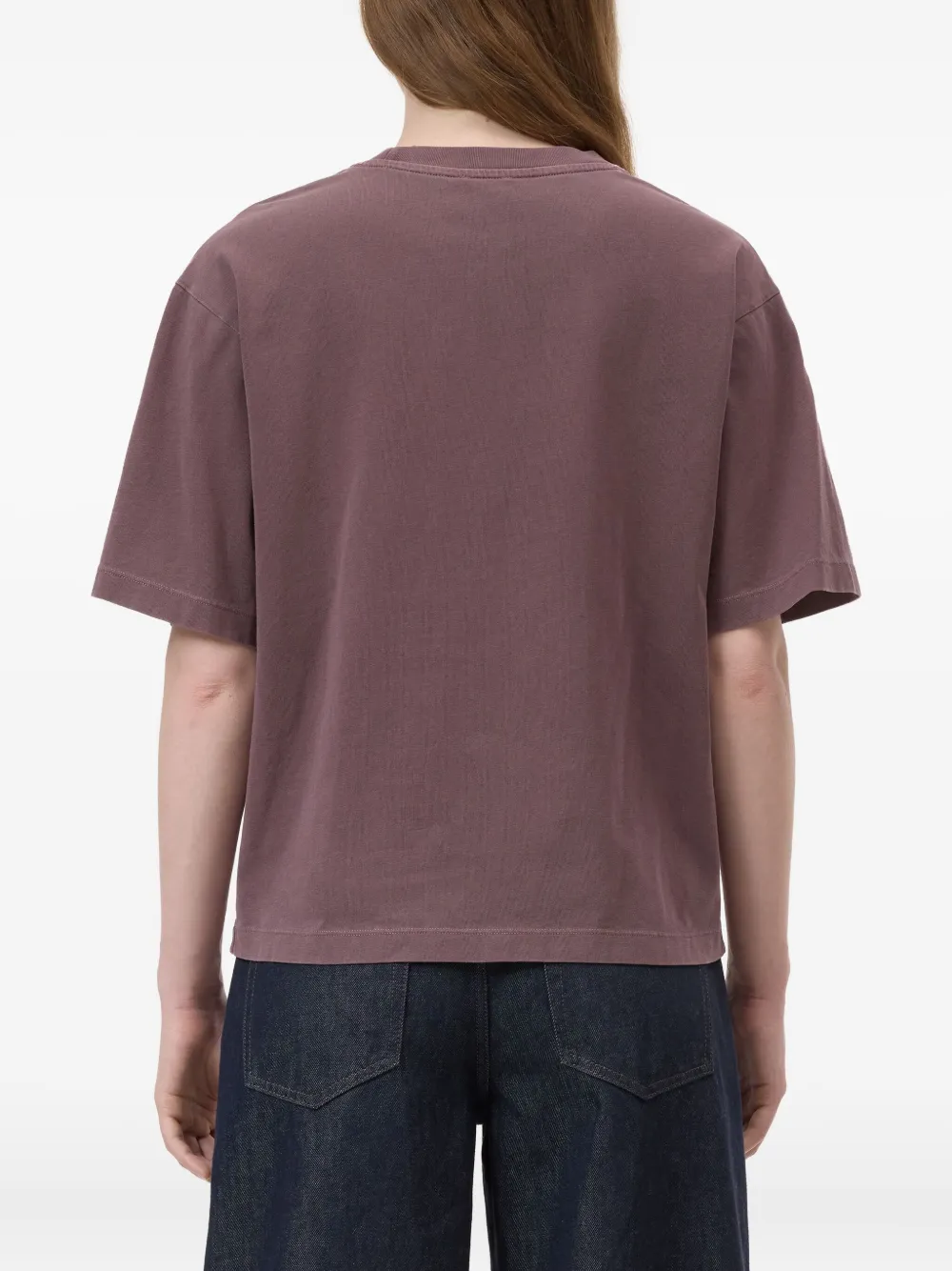 Closed T-shirt van biologisch katoen Paars