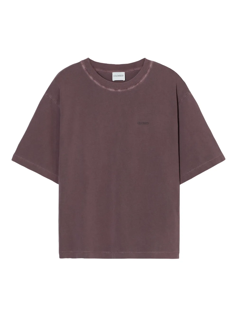 Closed T-shirt van biologisch katoen Paars