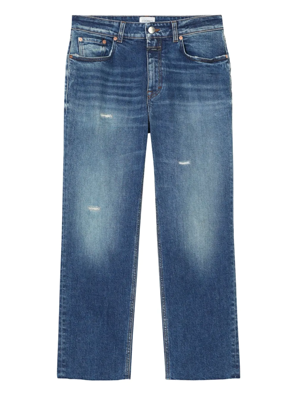 distressed-effect jeans