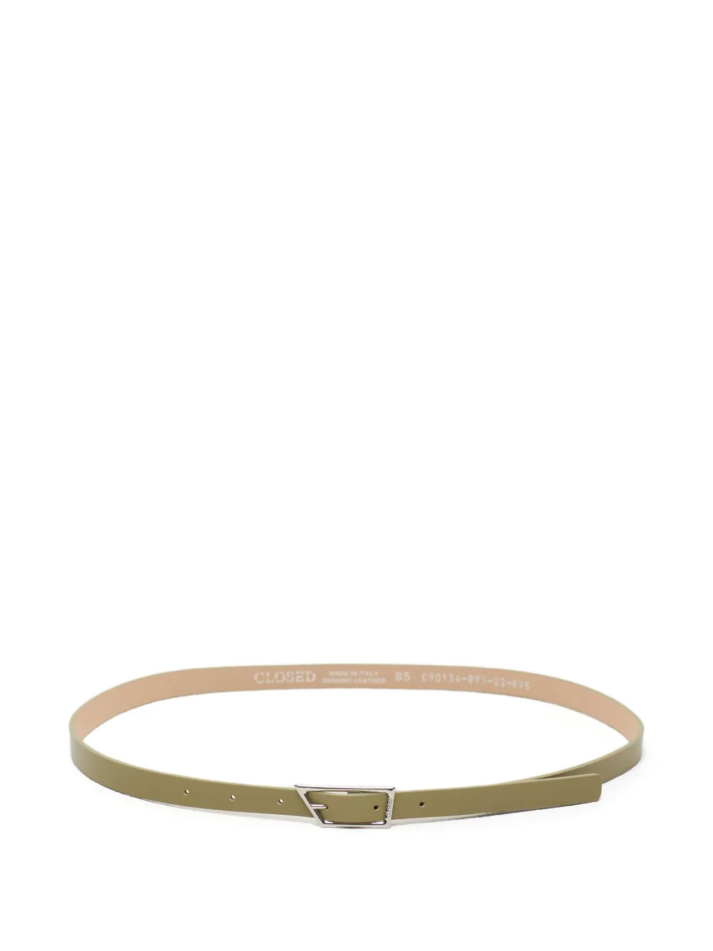Closed leather belt | Green | Image 1