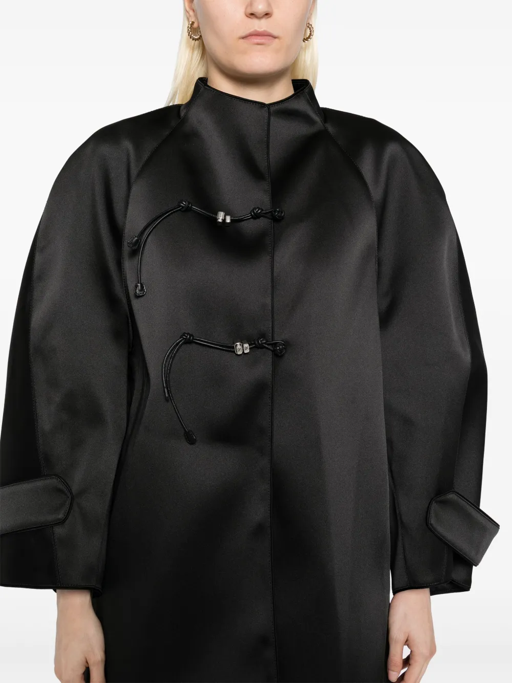 Ermanno Scervino rounded shoulders cocoon coat Zwart