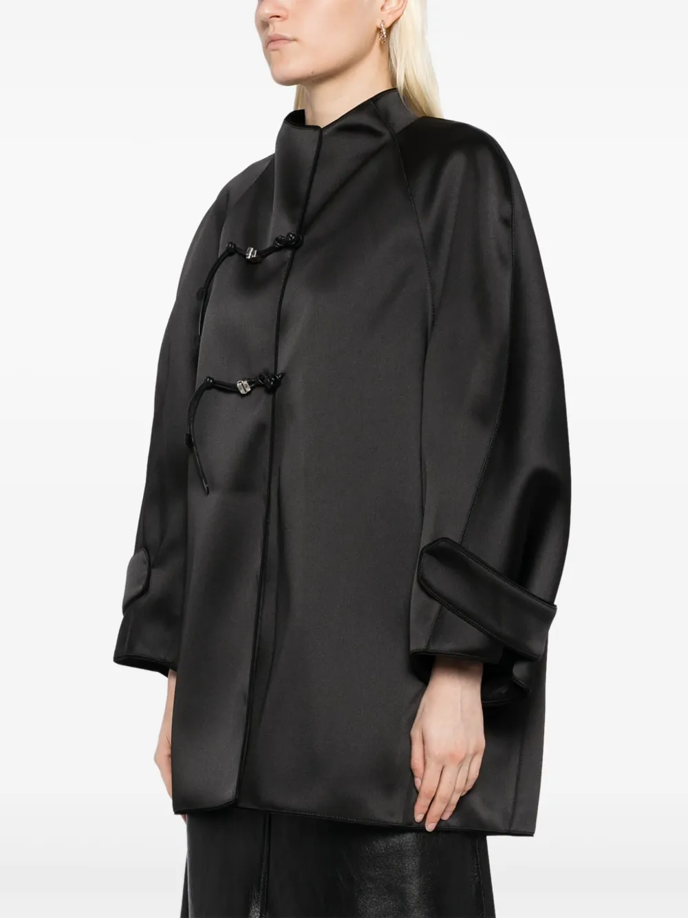 Ermanno Scervino rounded shoulders cocoon coat Zwart
