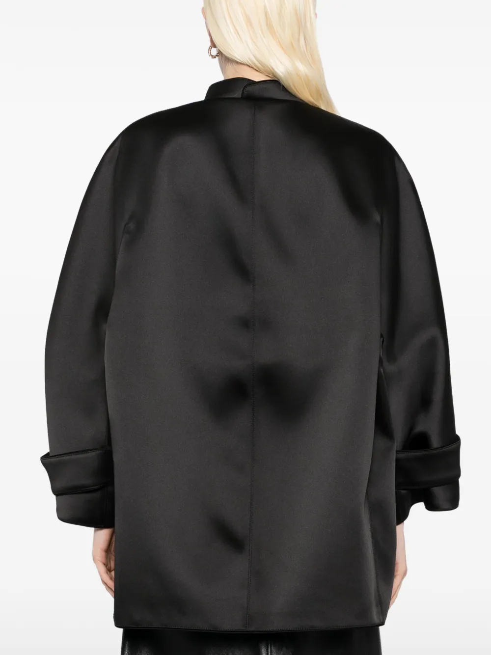 Ermanno Scervino rounded shoulders cocoon coat Zwart