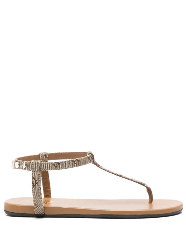 Herno Logo-print Sandals in Brown