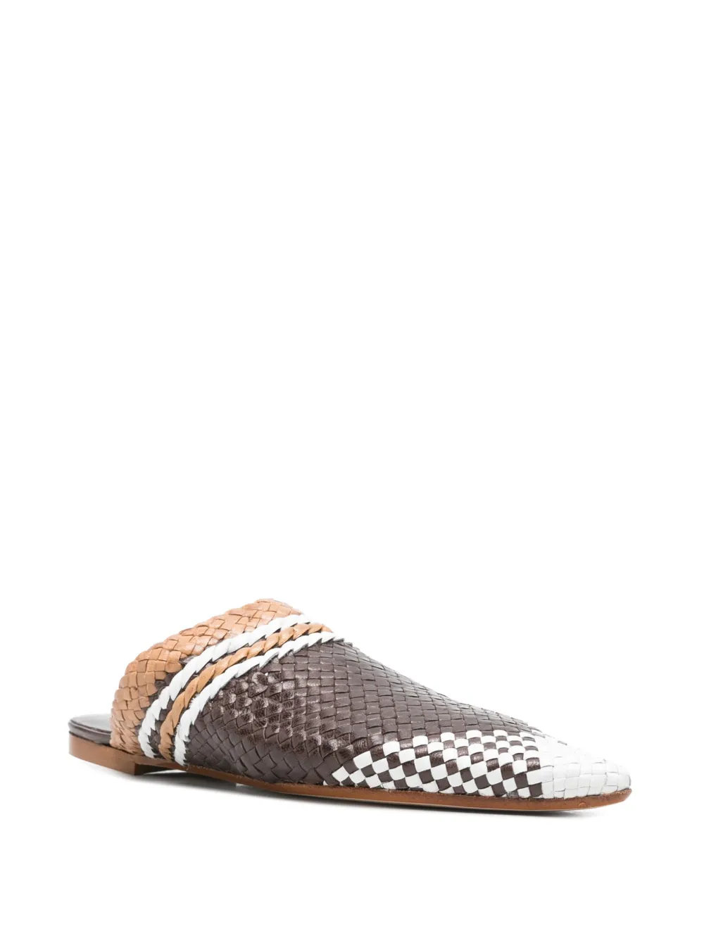 Fabio Rusconi leather flat mules Brown