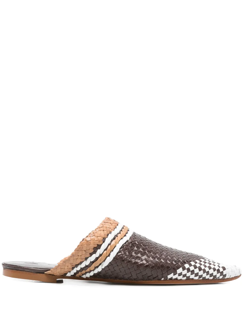 Fabio Rusconi leather flat mules Brown