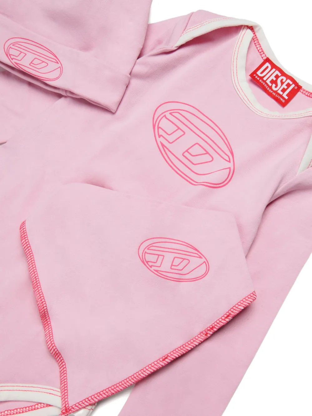 Diesel Kids Usissybox-Nb logo-embellished babygrow set Roze