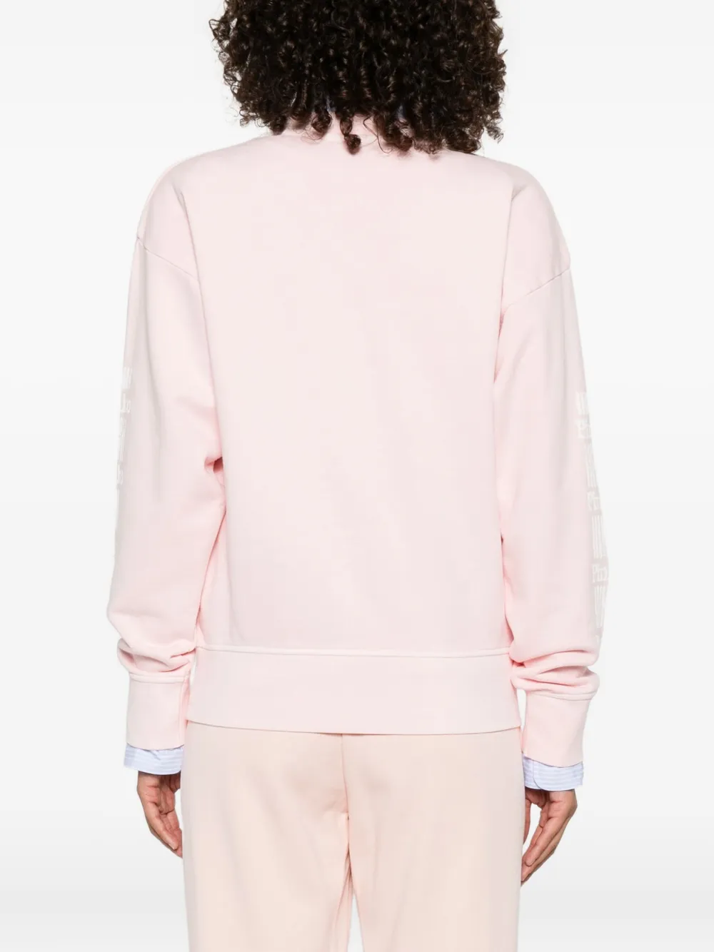 Pinko Embroidered-logo Cotton Sweatshirt In Pink