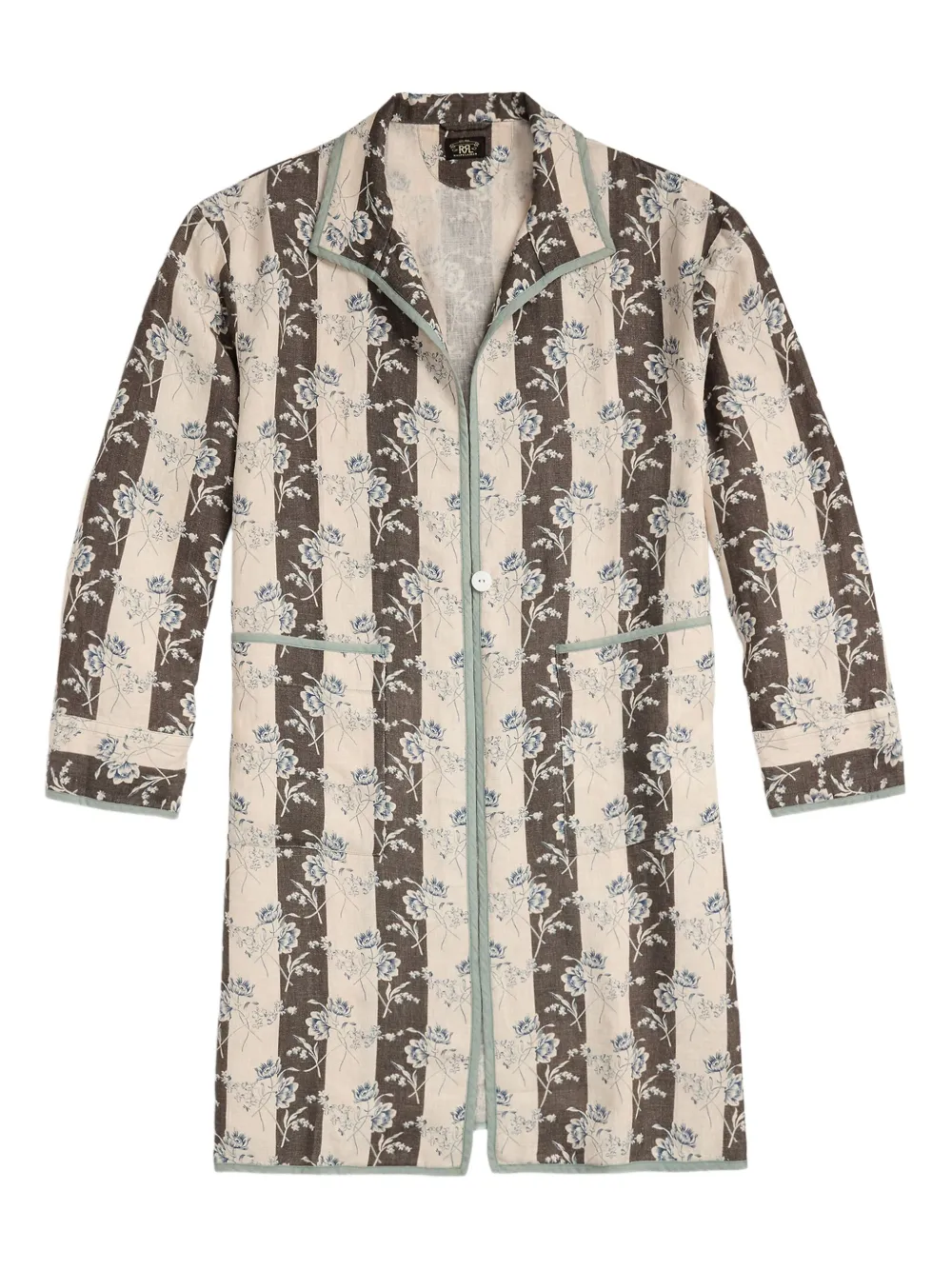 Ralph Lauren RRL Trenchcoat met bloemenprint en knopen Beige