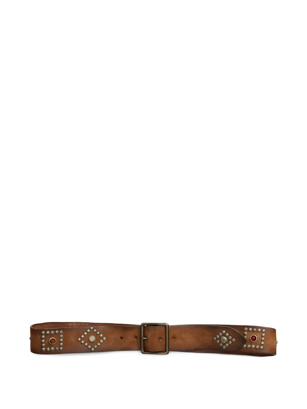 Ralph Lauren RRL Cintura in pelle con borchie - Marrone