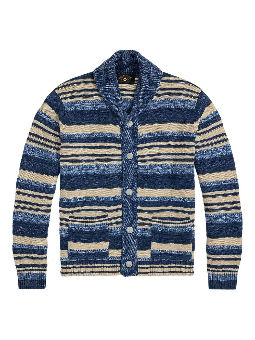 Ralph Lauren RRL ストライプ カーディガン - ブルー Ralph Lauren RRL ストライプ カーディガン - ブルー