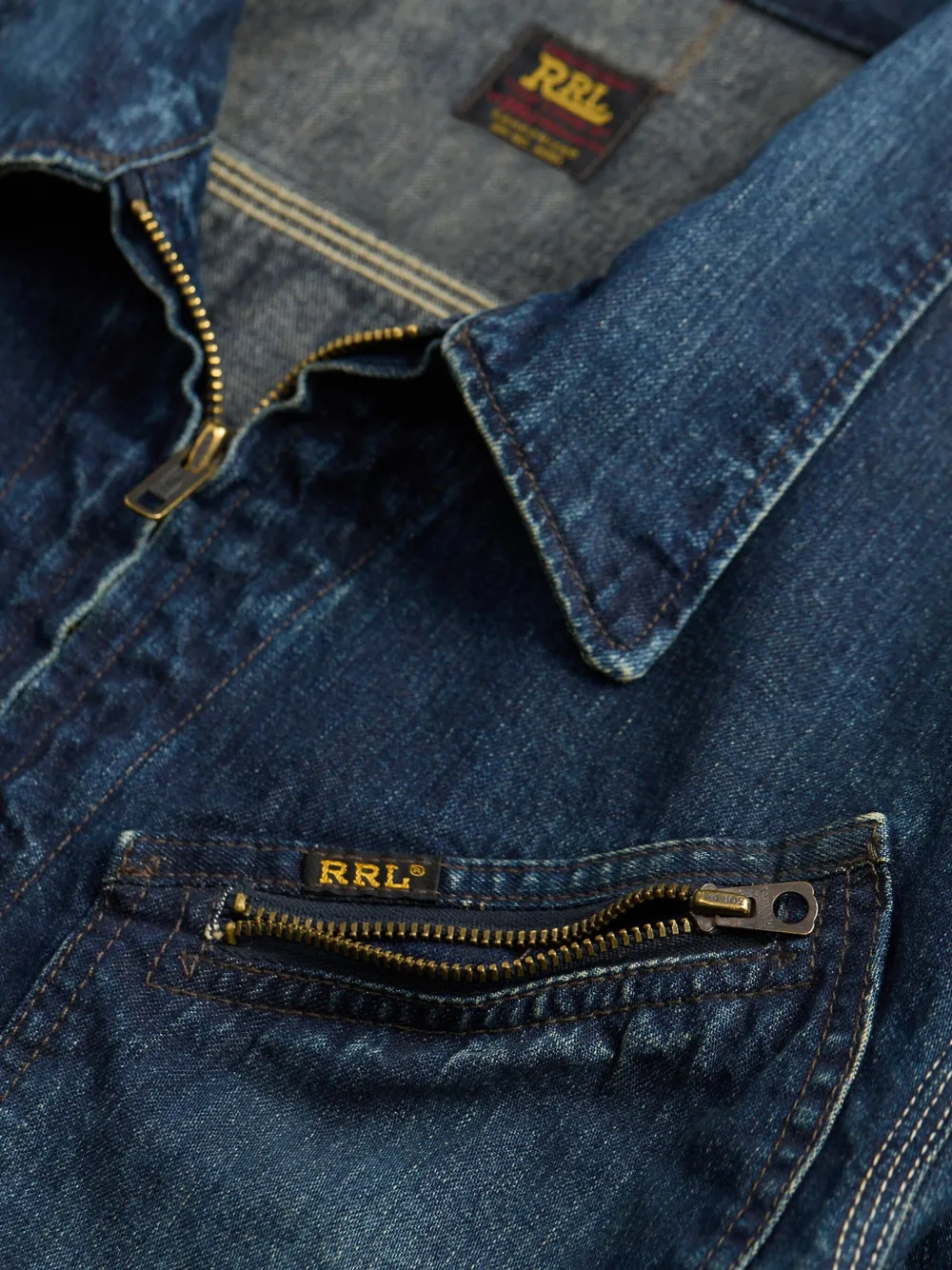 Ralph Lauren RRL Denim trucker jack Blauw