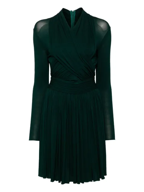 Herve L. Leroux X front overlap long sleeves swing dress