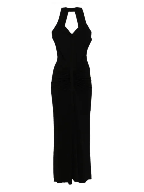 Herve L. Leroux open neck draped midi dress