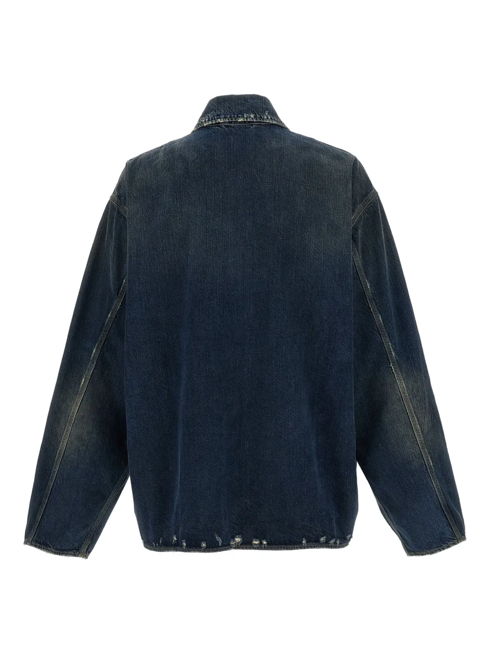 Balenciaga distressed denim jacket Blauw