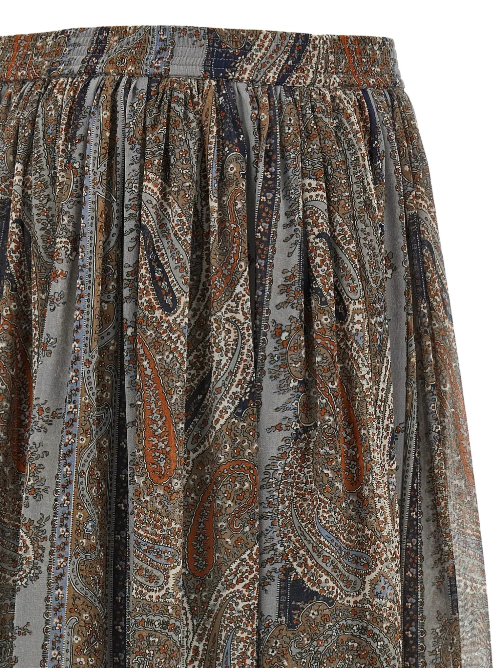 Saint Laurent paisley-print ruffled skirt Grijs