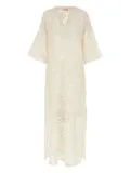 Pin Up Stars embroidered maxi dress - White