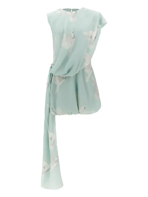 Stella McCartney vestido corto asimétrico de seda