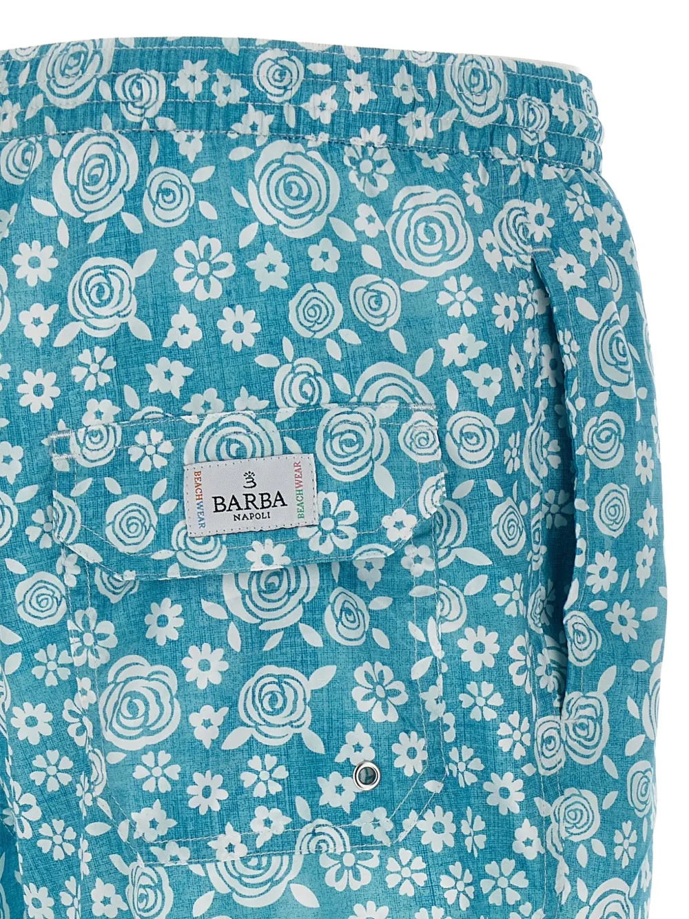 Barba Zwembroek met bloemenprint Blauw