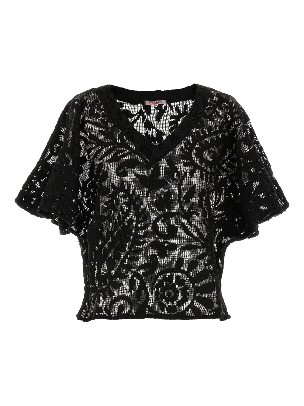 Pin Up Stars blouse en macramé | noir | Image 1