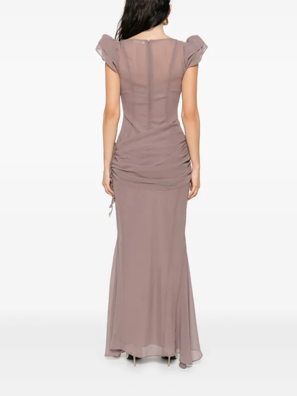 De La Vali Short Sleeve Dress | Brown | FARFETCH RO